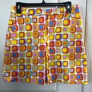 Fun and Colorful Print Skirt from Girls Golf Sz M
